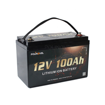 Polinovel Lithium Ion 12v 100ah kayak Lifepo4 Fishing Boat Solar Camper Storage Battery